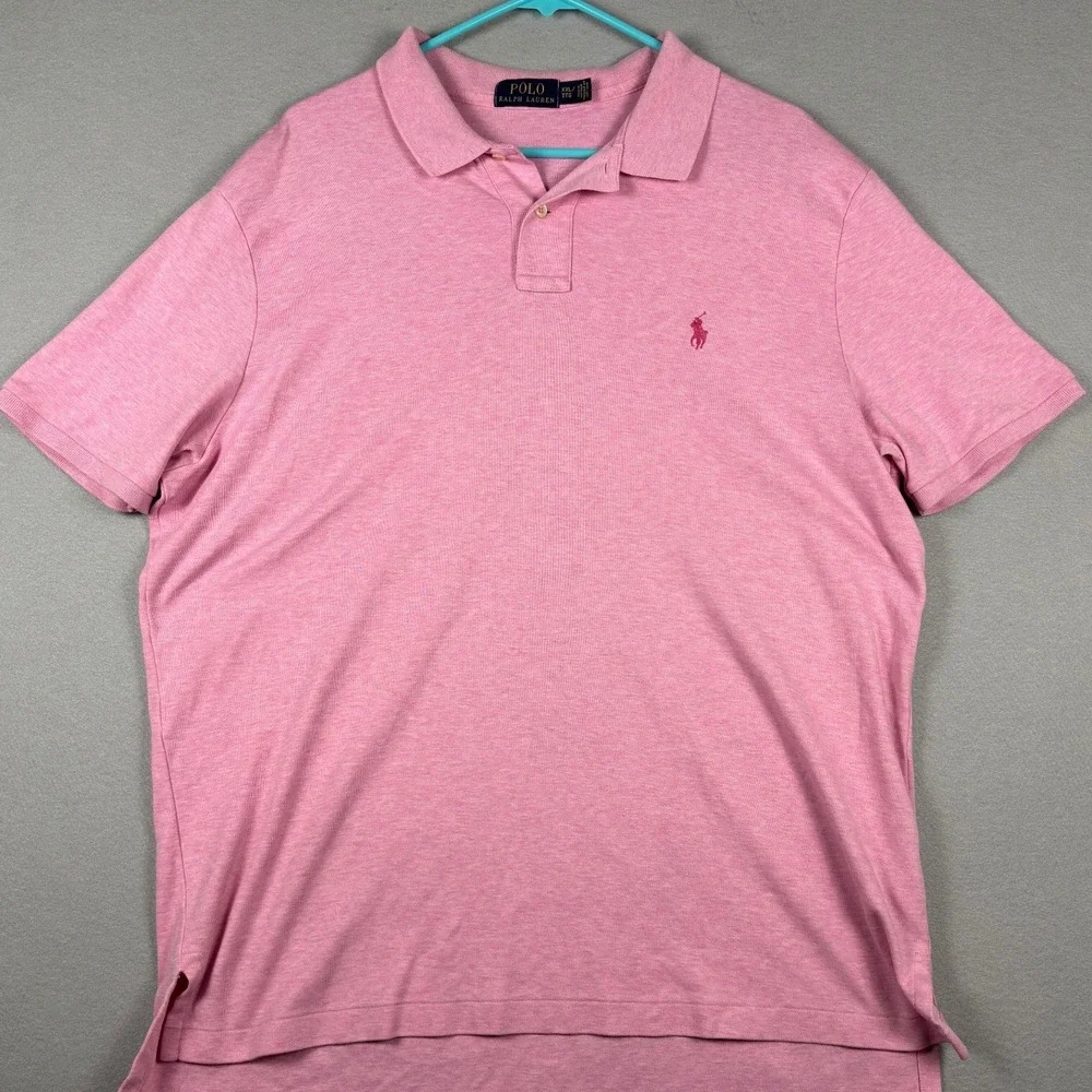 Polo Ralph Lauren Short Sleeve Polo Shirt Pony Logo XXL (Fits Like XL) Pink Mens